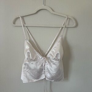 Elegant White Satin Camisole